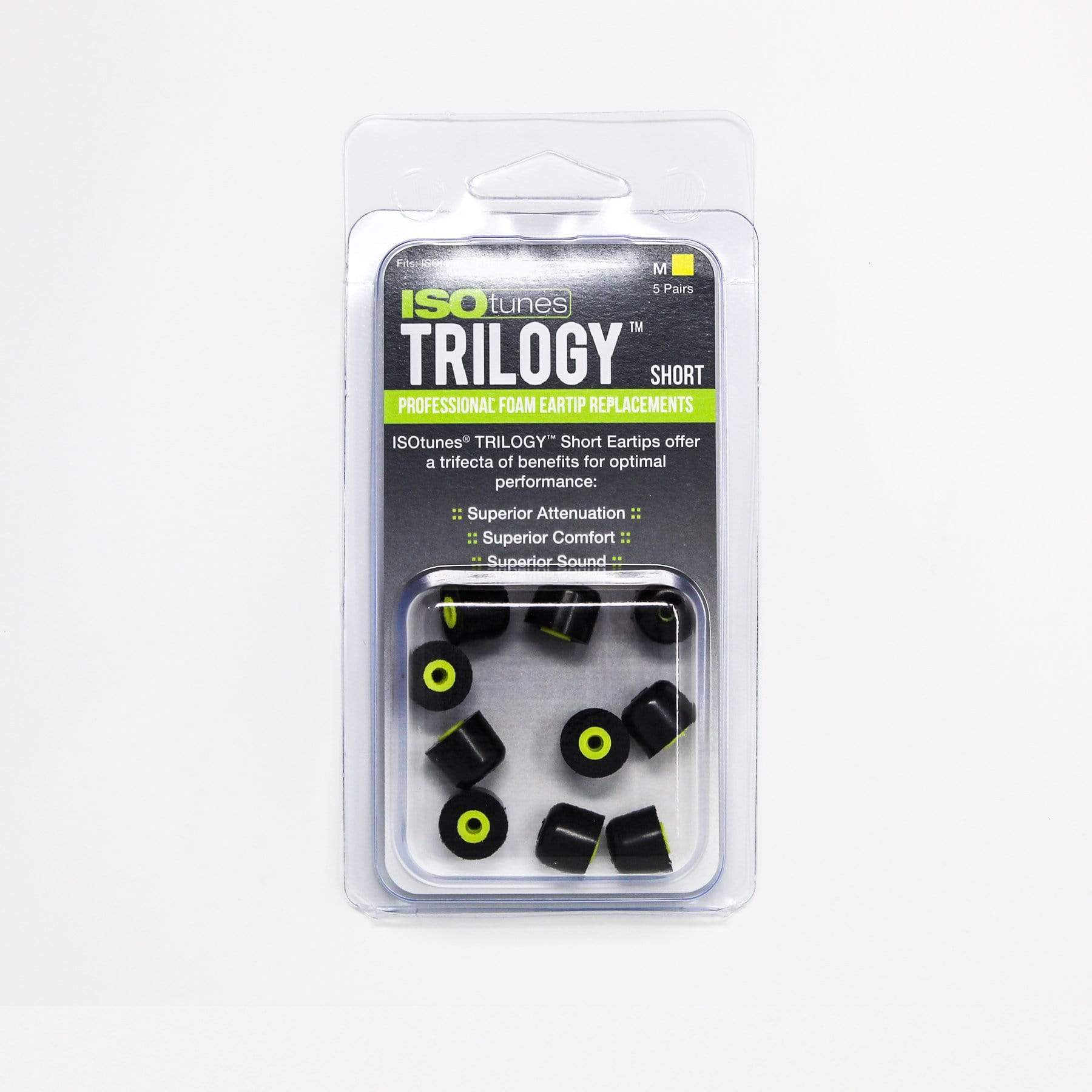 TRILOGY™ Short Foam Replacement Eartips  (5 Pair Pack) - Image 3