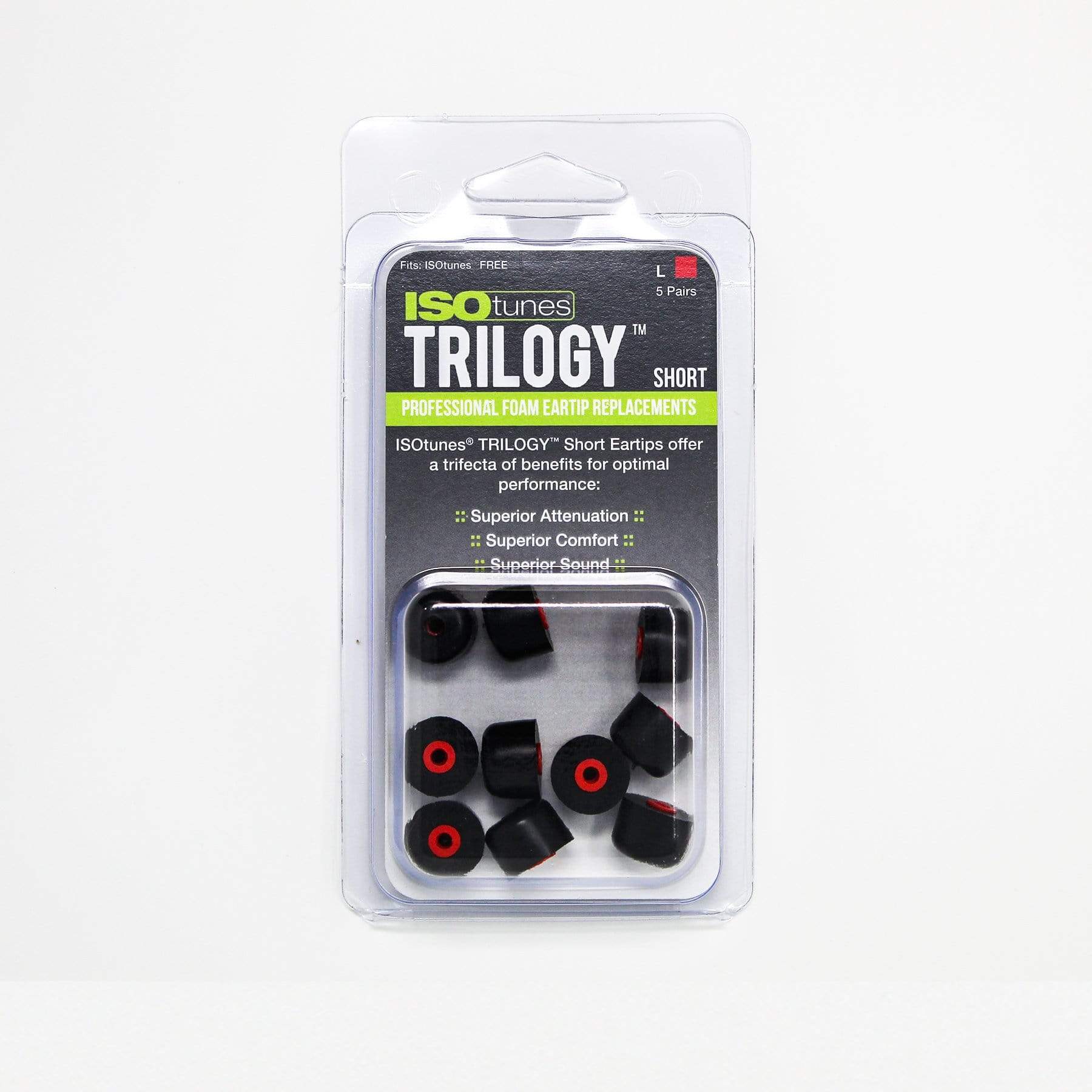 TRILOGY™ Short Foam Replacement Eartips  (5 Pair Pack) - Image 5
